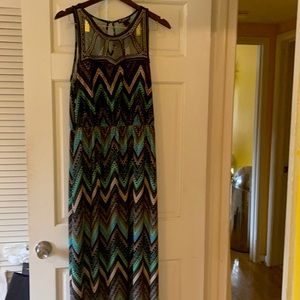 Maxi Dress Teal and black